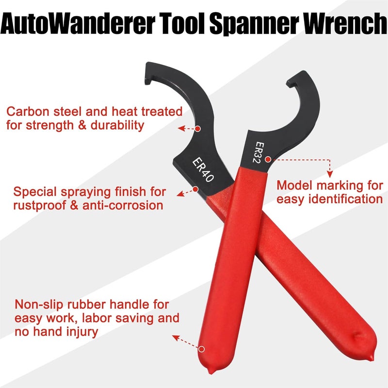 AutoWanderer Tool Universal Spanner Wrench Set 6Pcs Steel Adjustable Shock Wrench Coilover Spanner Motorcycle Coil Over Shock Adjustment Tool - Image 3